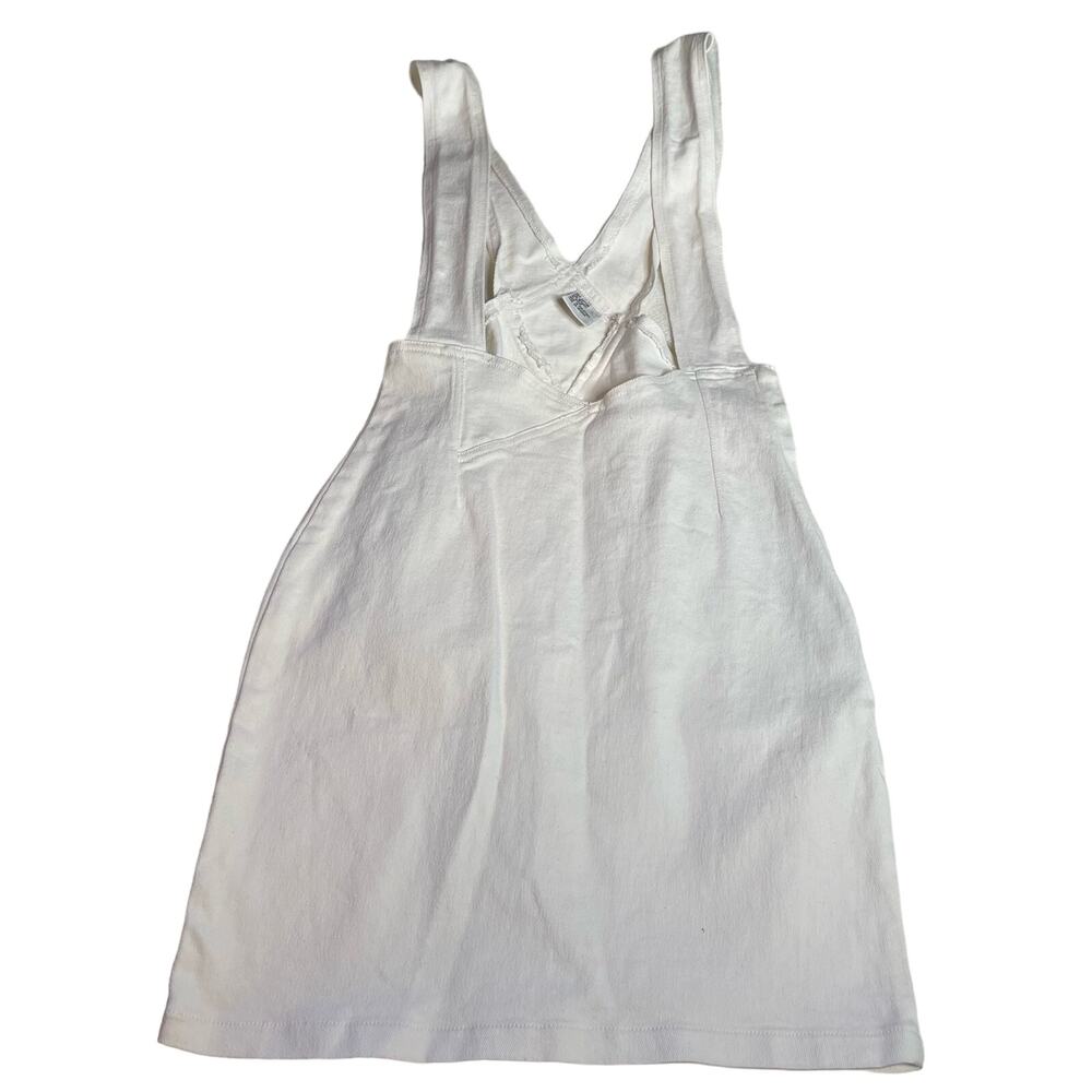 JORDACHE Vintage White 9/10 Overall Dress Denim Jean Zip Up‎